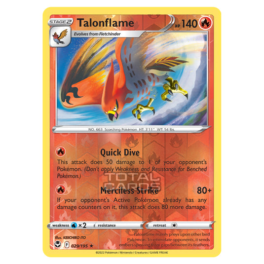 Pokemon - Sword & Shield - Silver Tempest - Talonflame - 29/195 - (Reverse Holo)