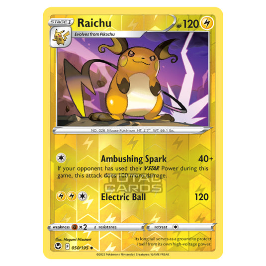 Pokemon - Sword & Shield - Silver Tempest - Raichu - 50/195 - (Reverse Holo)