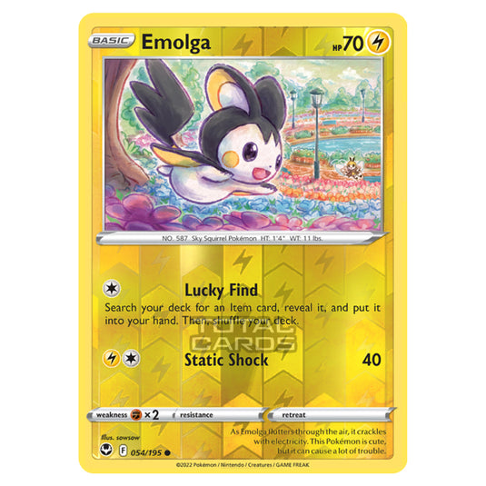 Pokemon - Sword & Shield - Silver Tempest - Emolga - 54/195 - (Reverse Holo)