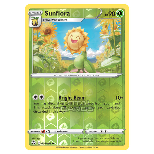Pokemon - Sword & Shield - Silver Tempest - Sunflora - 6/195 - (Reverse Holo)