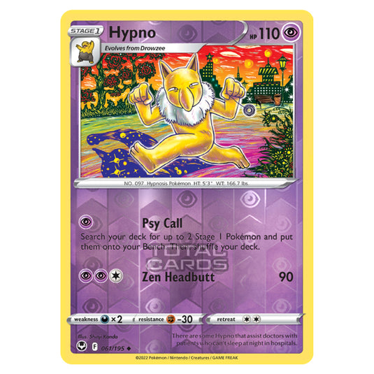 Pokemon - Sword & Shield - Silver Tempest - Hypno - 61/195 - (Reverse Holo)