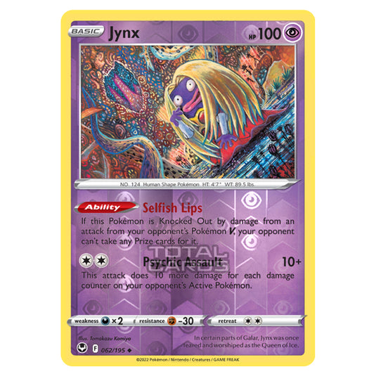 Pokemon - Sword & Shield - Silver Tempest - Jynx - 62/195 - (Reverse Holo)