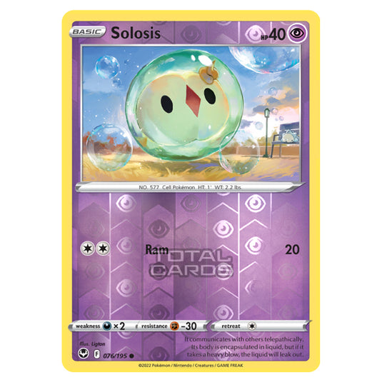 Pokemon - Sword & Shield - Silver Tempest - Solosis - 76/195 - (Reverse Holo)