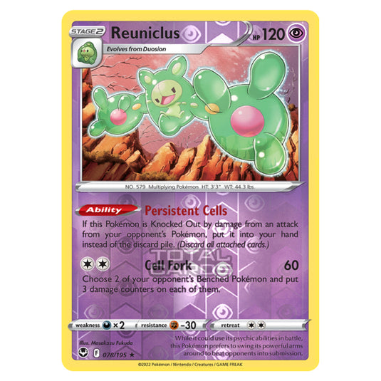 Pokemon - Sword & Shield - Silver Tempest - Reuniclus - 78/195 - (Reverse Holo)