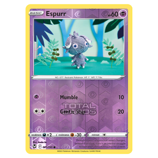 Pokemon - Sword & Shield - Silver Tempest - Espurr - 81/195 - (Reverse Holo)