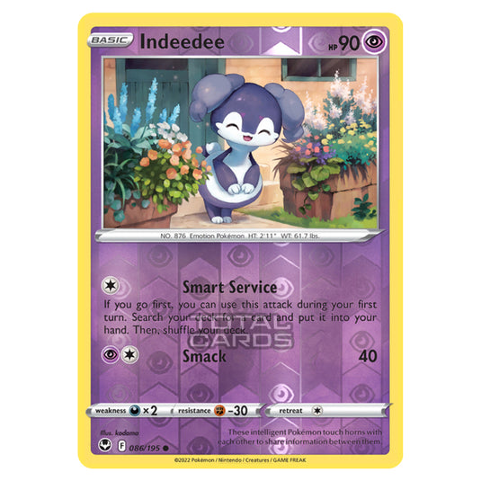 Pokemon - Sword & Shield - Silver Tempest - Indeedee - 86/195 - (Reverse Holo)