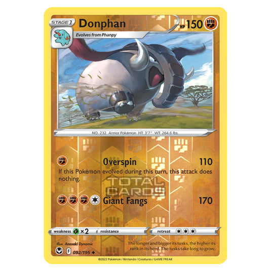 Pokemon - Sword & Shield - Silver Tempest - Donphan - 92/195 - (Reverse Holo)