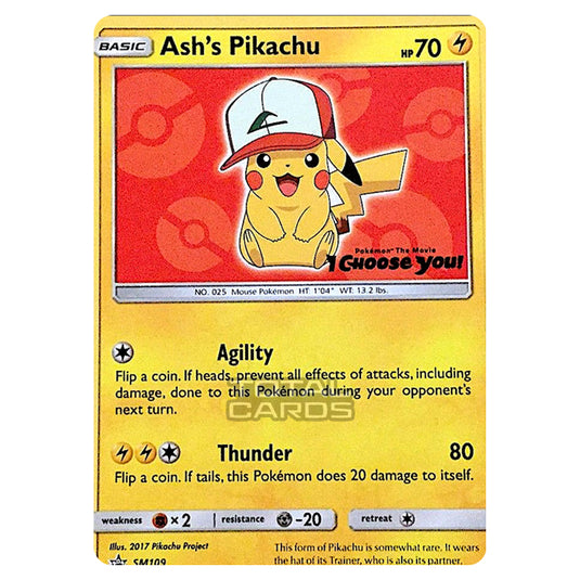 Pokemon - Sun & Moon - SM Black Star Promos - Ash's Pikachu - SM109