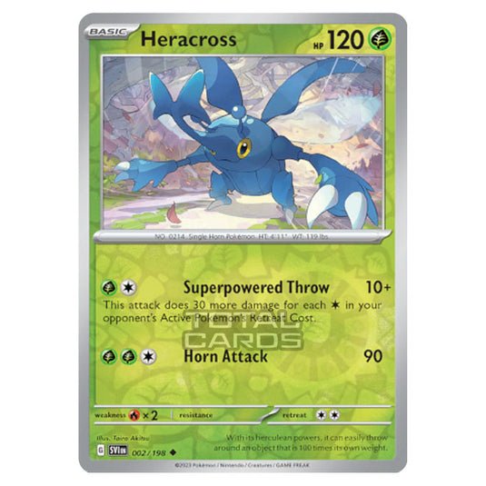 Pokemon - Scarlet & Violet - Base Set - Heracross - 002/198 - (Reverse Holo)