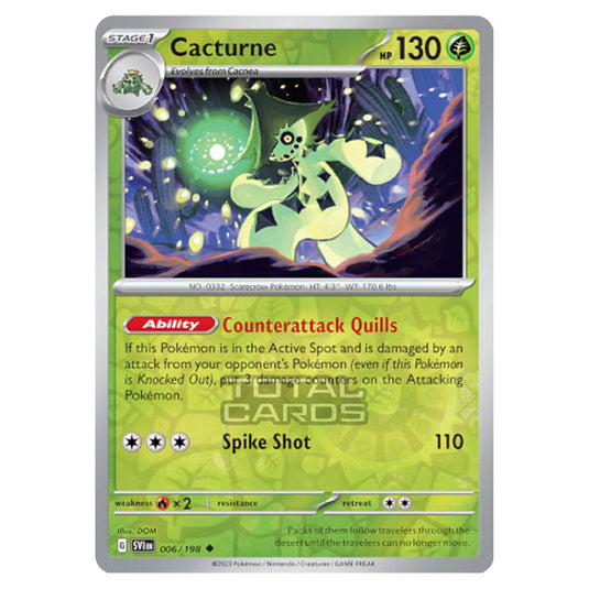 Pokemon - Scarlet & Violet - Base Set - Cacturne - 006/198 - (Reverse Holo)