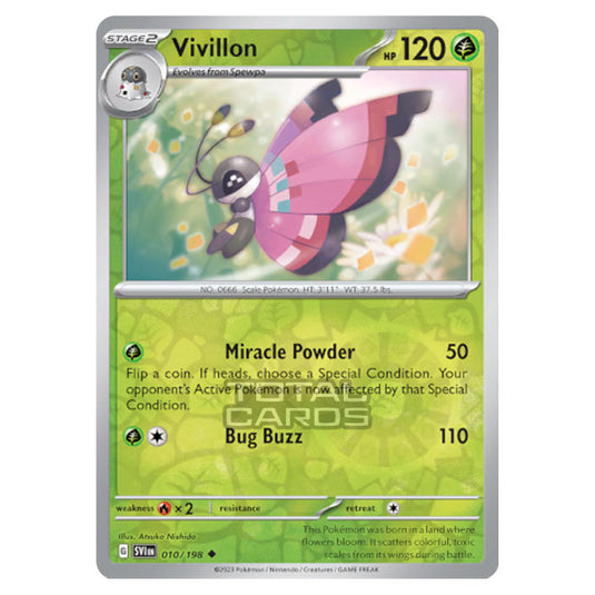 Pokemon - Scarlet & Violet - Base Set - Vivillon - 010/198 - (Reverse Holo)