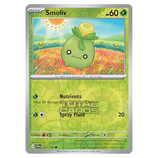 Pokemon - Scarlet & Violet - Base Set - Smoliv - 021/198 - (Reverse Holo)