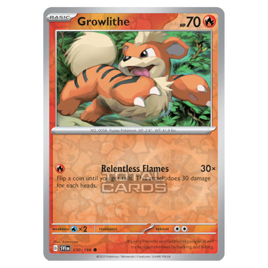 Pokemon - Scarlet & Violet - Base Set - Growlithe - 030/198 - (Reverse Pokemon - Scarlet & Violet - Base Set - Growlithe - 030/198 - (Reverse