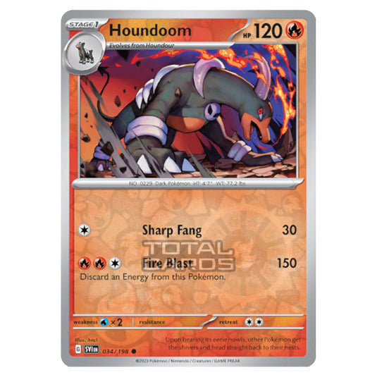 Pokemon - Scarlet & Violet - Base Set - Houndoom - 034/198 - (Reverse Holo)