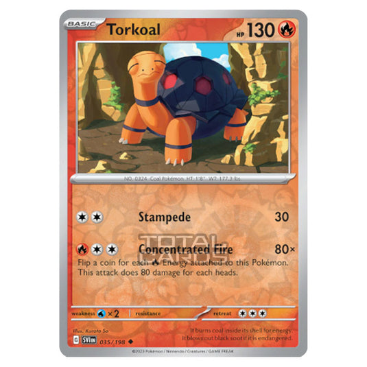 Pokemon - Scarlet & Violet - Base Set - Torkoal - 035/198 - (Reverse Holo)