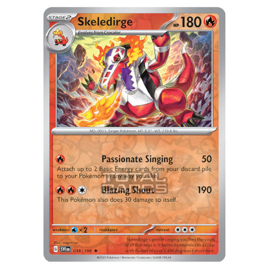 Pokemon - Scarlet & Violet - Base Set - Skeledirge - 038/198 - (Reverse Holo)