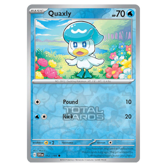 Pokemon - Scarlet & Violet - Base Set - Quaxly - 052/198 - (Reverse Holo)