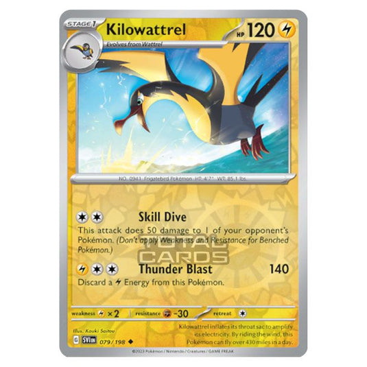 Pokemon - Scarlet & Violet - Base Set - Kilowattrel - 079/198 - (Reverse Holo)