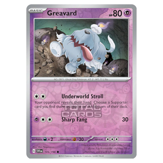 Pokemon - Scarlet & Violet - Base Set - Greavard - 105/198 - (Reverse Holo)