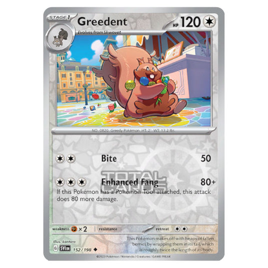 Pokemon - Scarlet & Violet - Base Set - Greedent - 152/198 - (Reverse Holo)