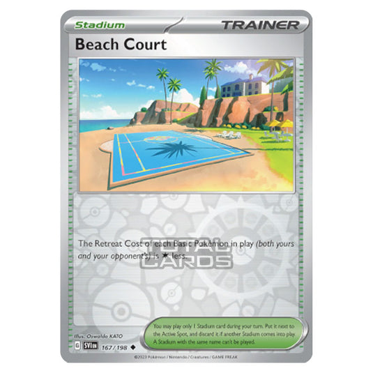 Pokemon - Scarlet & Violet - Base Set - Beach Court - 167/198 - (Reverse Holo)