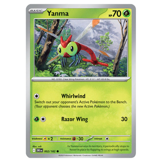 Yanma 002 card from the Pokemon set Destined Rivals