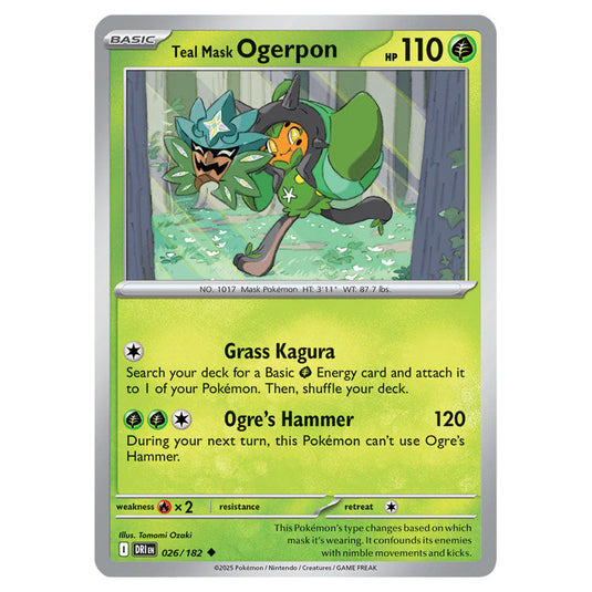 Teal Mask Ogerpon 026 card from the Pokemon set Destined Rivals