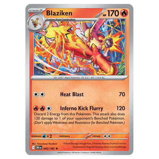 Blaziken 042 card from the Pokemon set Destined Rivals