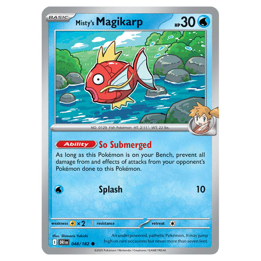 Misty's Magikarp 048 card from the Pokemon set Destined Rivals
