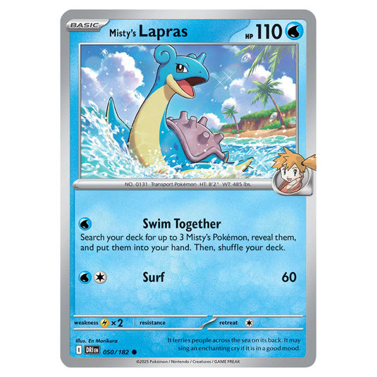 Misty's Lapras 050 card from the Pokemon set Destined Rivals