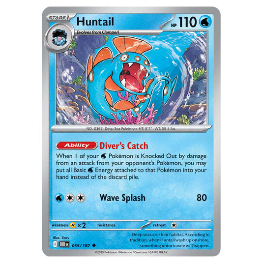 Huntail 055 card from the Pokemon set Destined Rivals