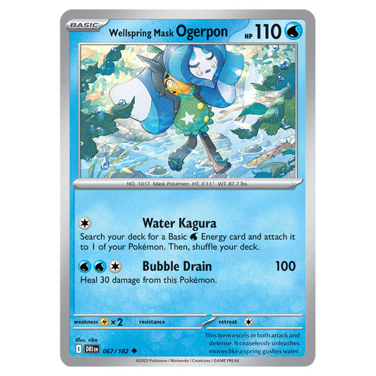 Wellspring Mask Ogerpon 067 card from the Pokemon set Destined Rivals