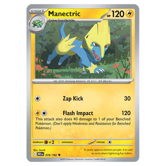 Manectric 076 card from the Pokemon set Destined Rivals