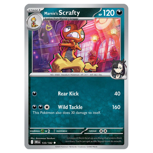 Marnie's Scrafty 133 card from the Pokemon set Destined Rivals