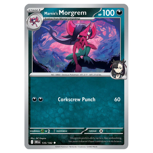 Marnie's Morgrem 135 card from the Pokemon set Destined Rivals