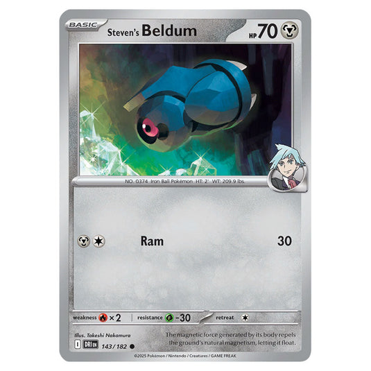 Steven's Beldum 143 card from the Pokemon set Destined Rivals