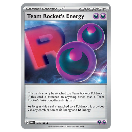 Team Rocket's Energy 182 card from the Pokemon set Destined Rivals