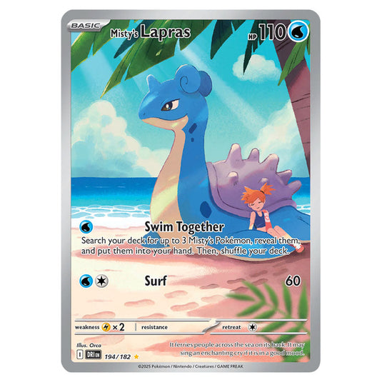 Misty's Lapras 194 card from the Pokemon set Destined Rivals