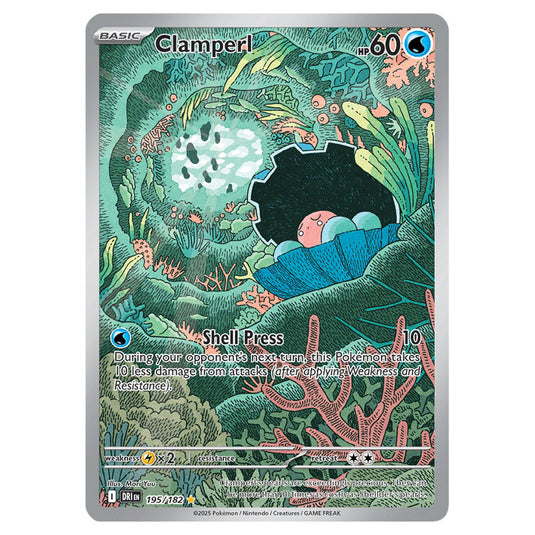 Clamperl 195 card from the Pokemon set Destined Rivals