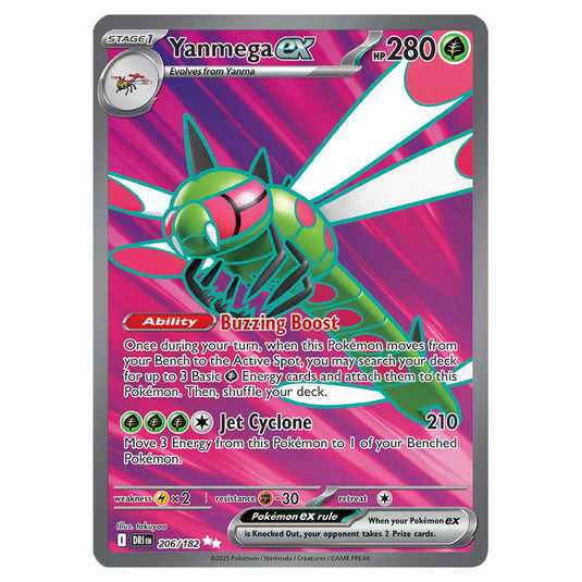 Yanmega ex 206 card from the Pokemon set Destined Rivals
