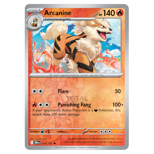 Arcanine 028 card from the Pokemon set Destined Rivals