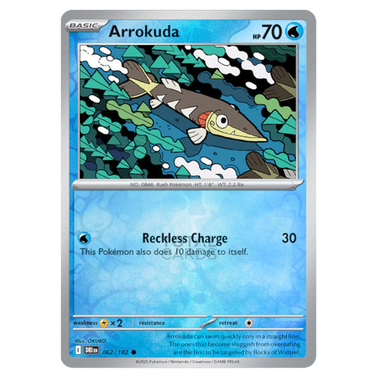 Arrokuda 062 card from the Pokemon set Destined Rivals