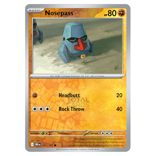 Nosepass 097 card from the Pokemon set Destined Rivals