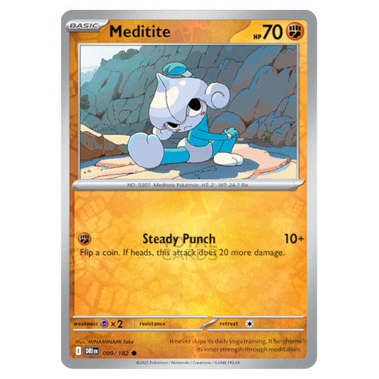 Meditite 099 card from the Pokemon set Destined Rivals