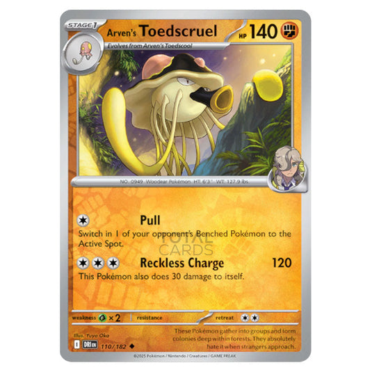 Arven's Toedscruel 110 card from the Pokemon set Destined Rivals