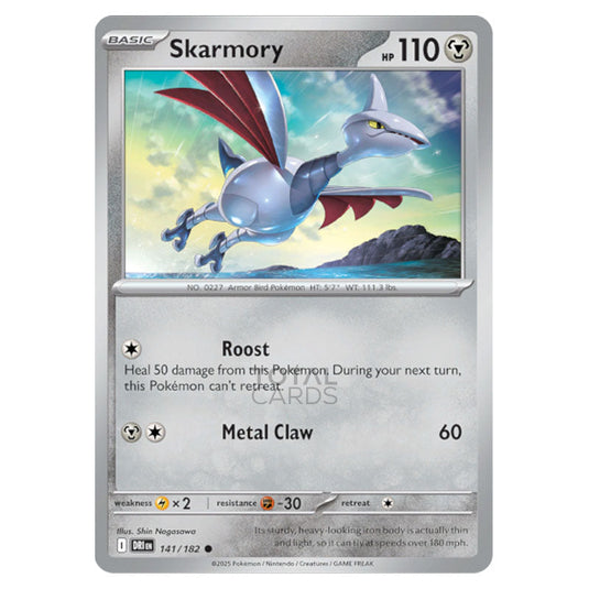 Skarmory 141 card from the Pokemon set Destined Rivals