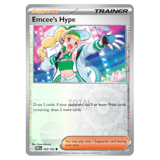 Emcee's Hype 163 card from the Pokemon set Destined Rivals