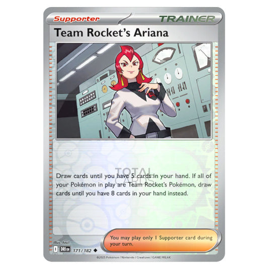 Team Rocket's Ariana 171 card from the Pokemon set Destined Rivals