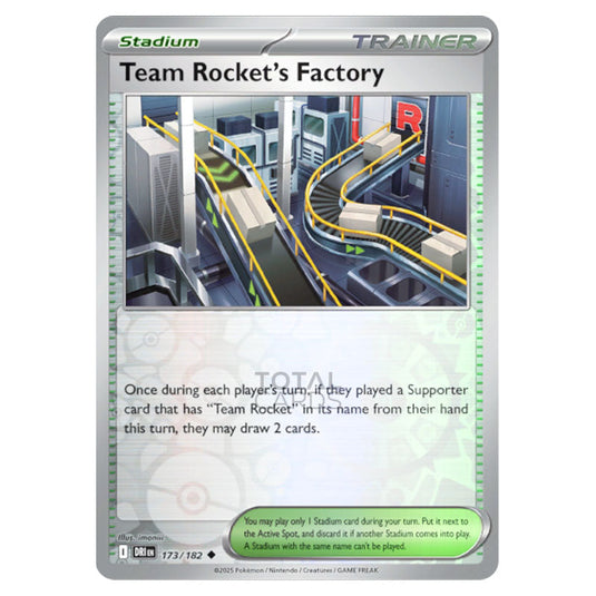 Team Rocket's Factory 173 card from the Pokemon set Destined Rivals