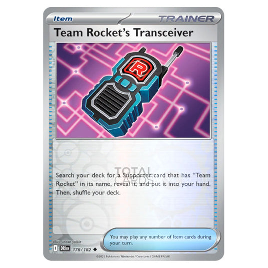 Team Rocket's Transceiver 178 card from the Pokemon set Destined Rivals